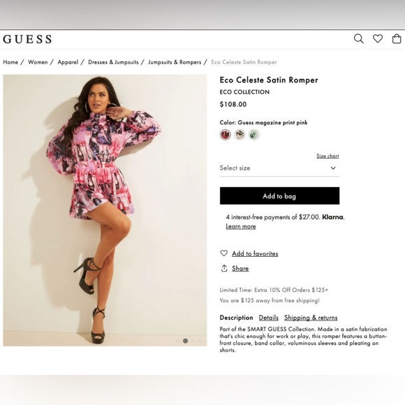 Guess Celeste Magazine Print long sleeve romper - size medium - Picture 16 of 16